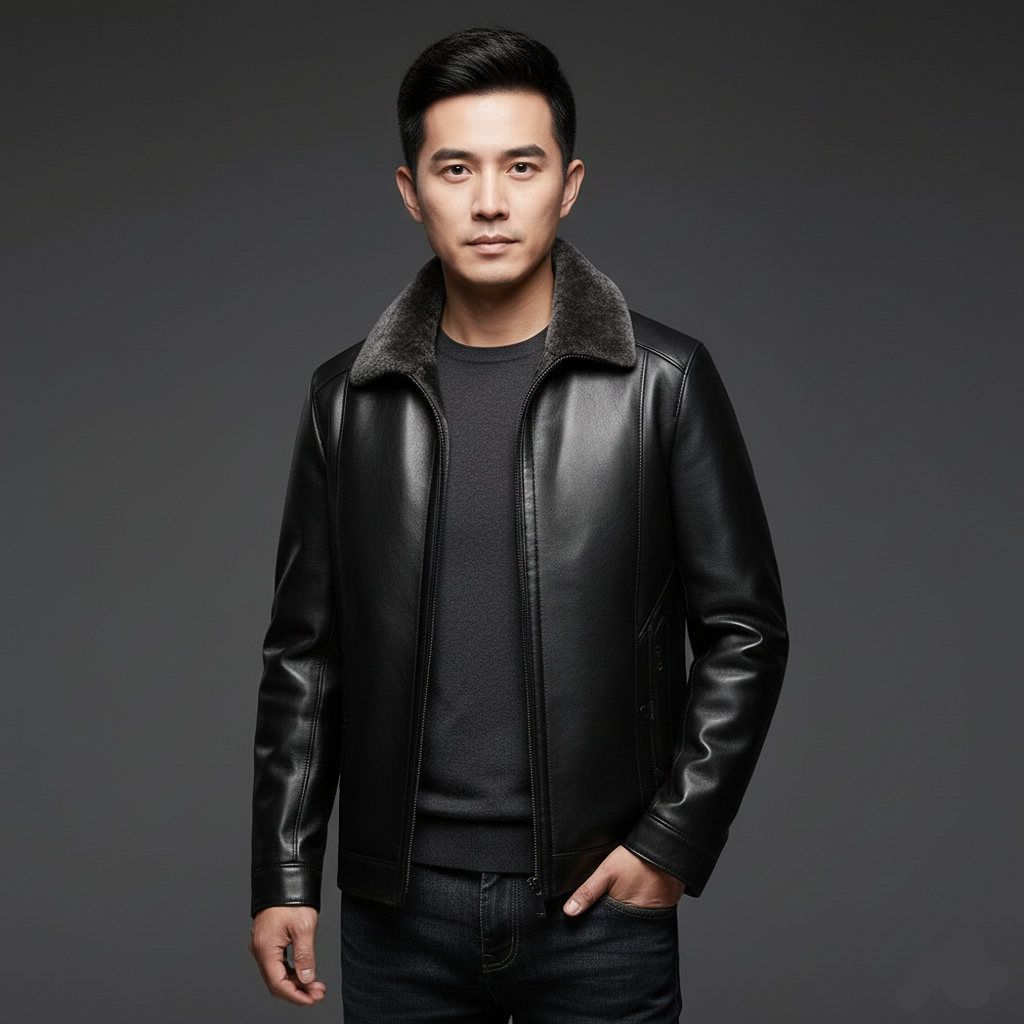 Valen Fleece-Lined Leather Jacket