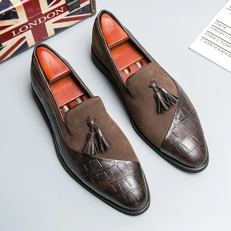 Stansfield Croc-Effect Tassel Loafers