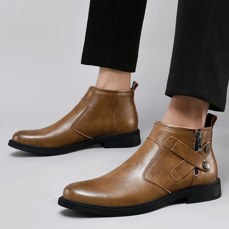 Ravenhill Leather Chelsea Boots angled view