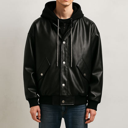 Vanguard Hood Leather Jacket