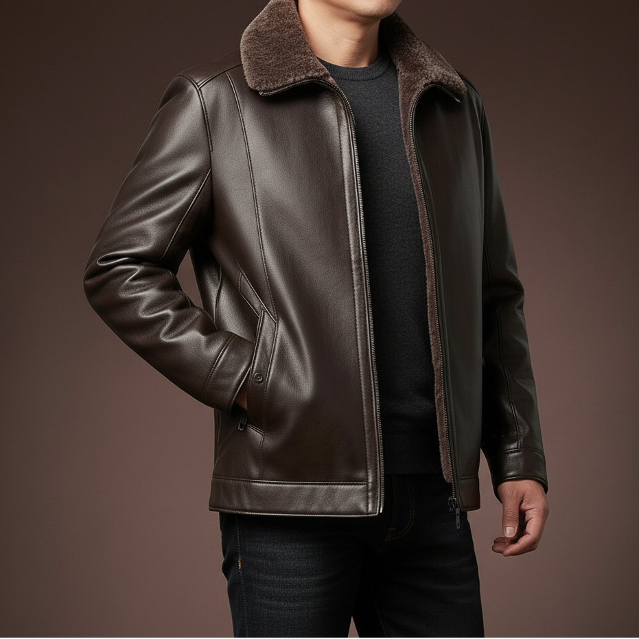 Valen Fleece-Lined Leather Jacket