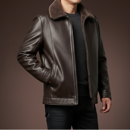 Valen Fleece-Lined Leather Jacket