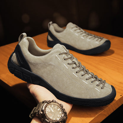 Ridgemont Suede Trail Shoes in sand, side profile