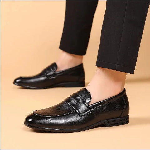 Ashworth Leather Penny Loafers worn with trousers