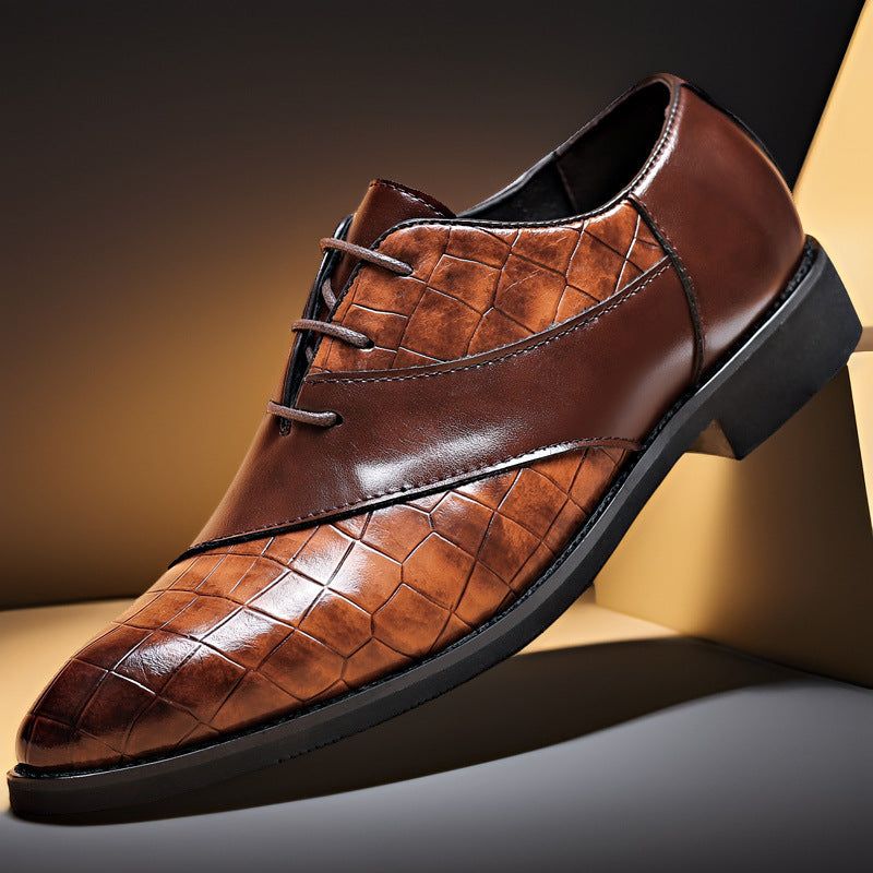 Delaunay Sweeping Panel Croc-Effect Dress Shoes 6