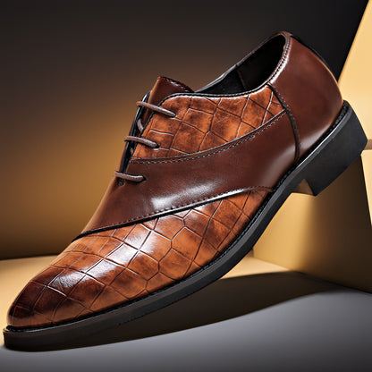 Delaunay Sweeping Panel Croc-Effect Dress Shoes 6