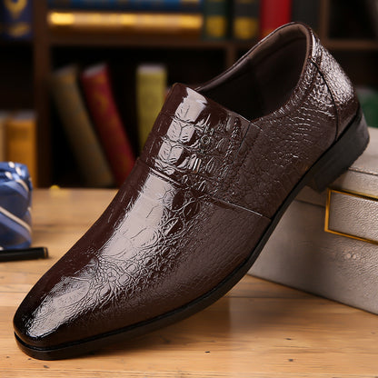 Beaumont Glossy Croc-Effect Slip-On Dress Shoes 2