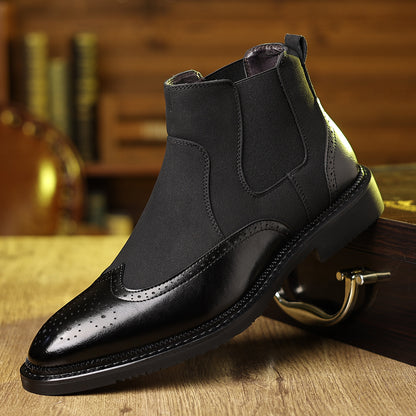 Ardsley Brogue Chelsea Boots in black