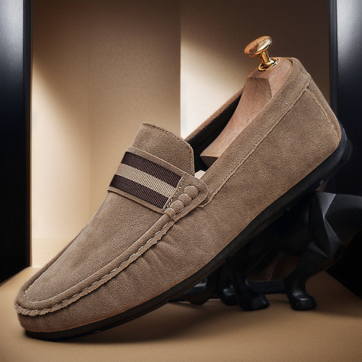 Merivale Striped Band Faux Suede Loafers 6