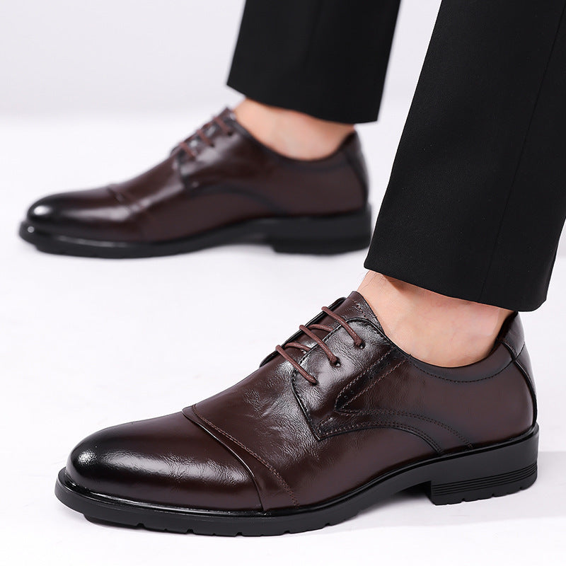 Thackeray Cap Toe Oxfords worn with trousers