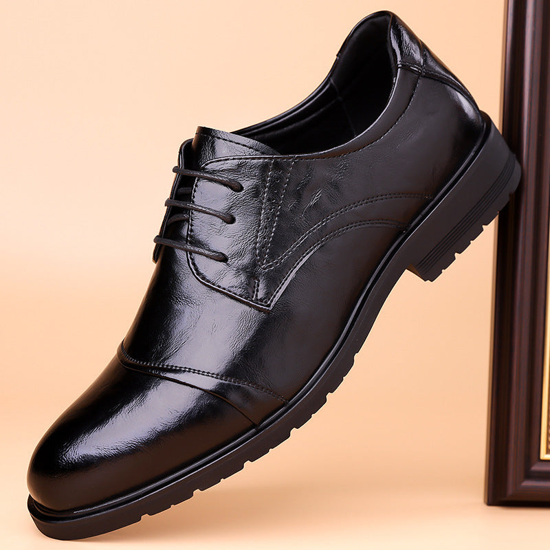Thackeray Cap Toe Oxfords in black, side profile