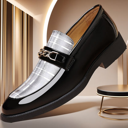 Alderwick Plaid Panel Chain Loafers 4