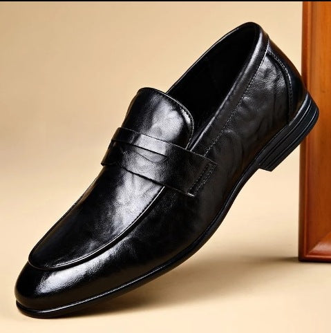 Ashworth Leather Penny Loafers cowhide upper detail