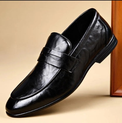 Ashworth Leather Penny Loafers cowhide upper detail