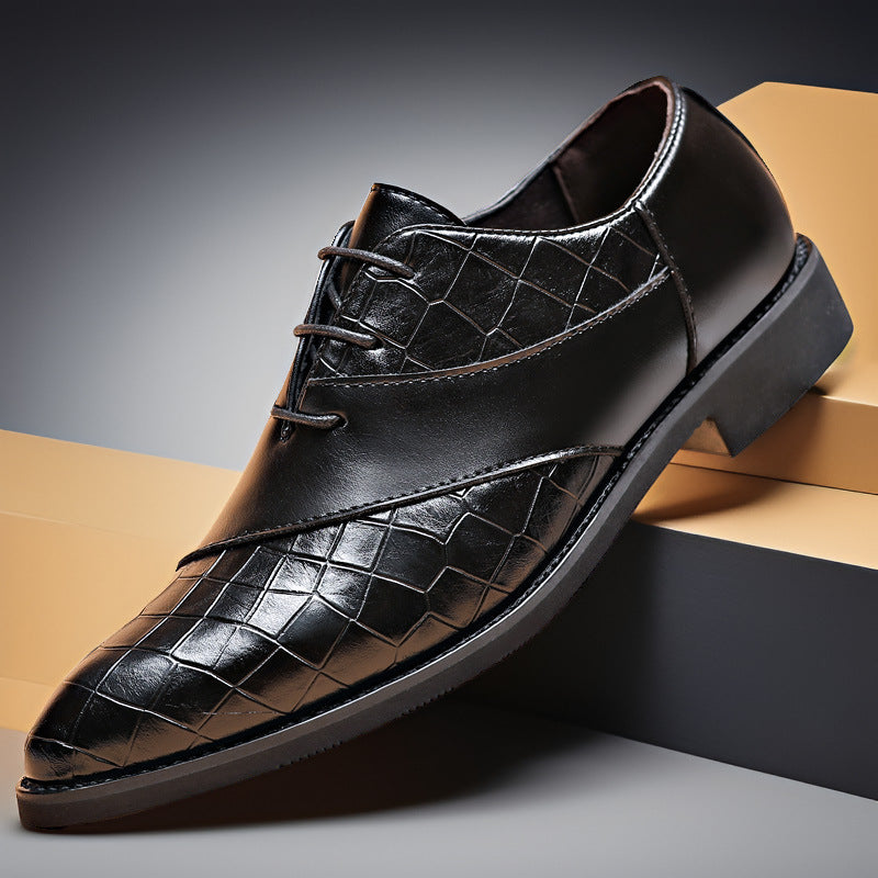 Delaunay Sweeping Panel Croc-Effect Dress Shoes 7