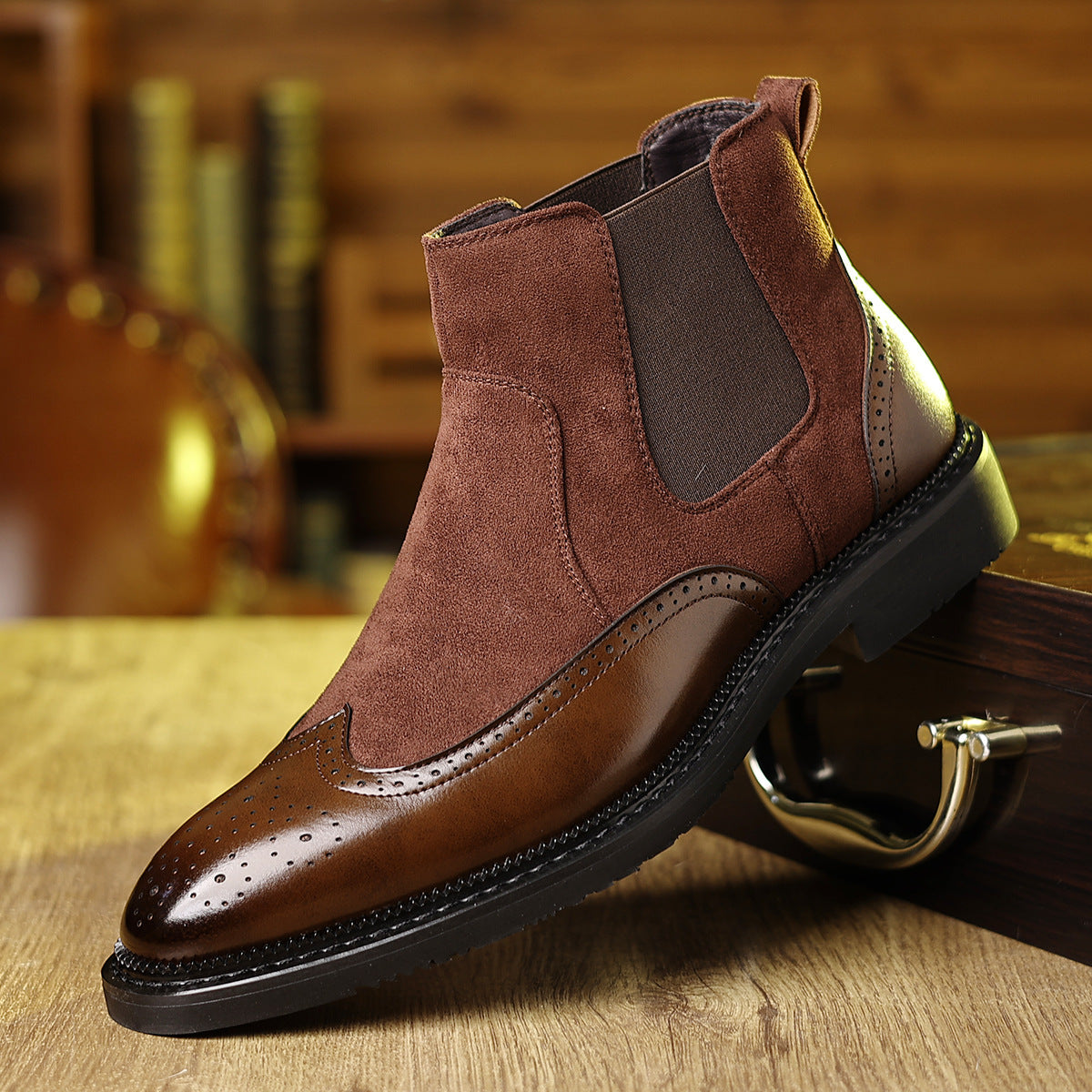 Ardsley Brogue Chelsea Boots brogue wingtip detail
