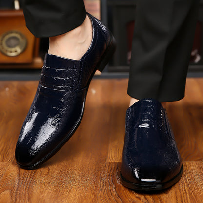 Beaumont Glossy Croc-Effect Slip-On Dress Shoes 3