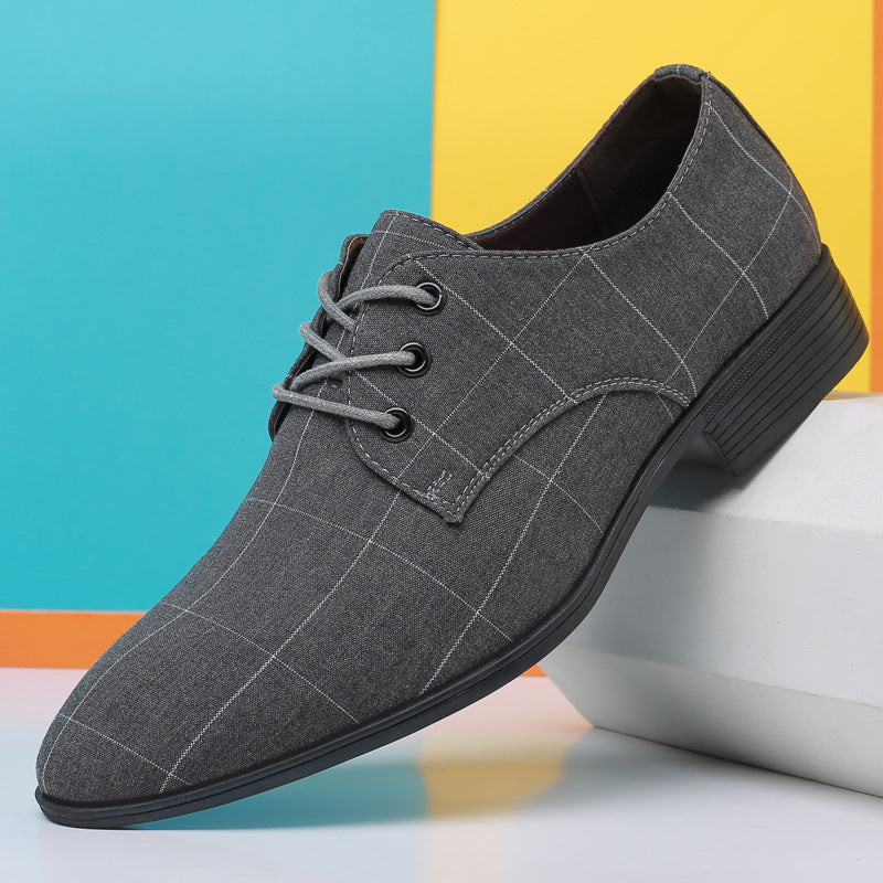 Marden Canvas Derbies in grey, side profile