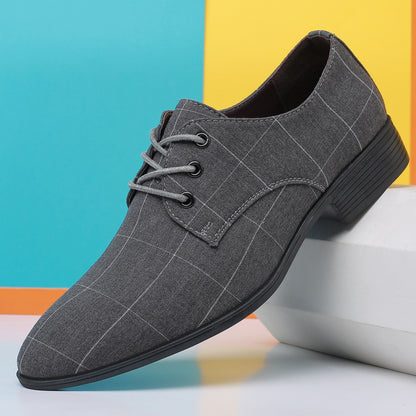 Marden Canvas Derbies in grey, side profile