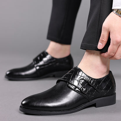 Vallencourt Croc-Effect Panel Double Monk Shoes 2