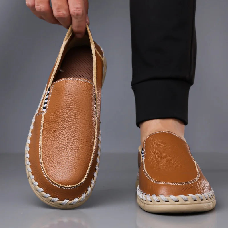 Merrick Leather Driving Mocs in cream