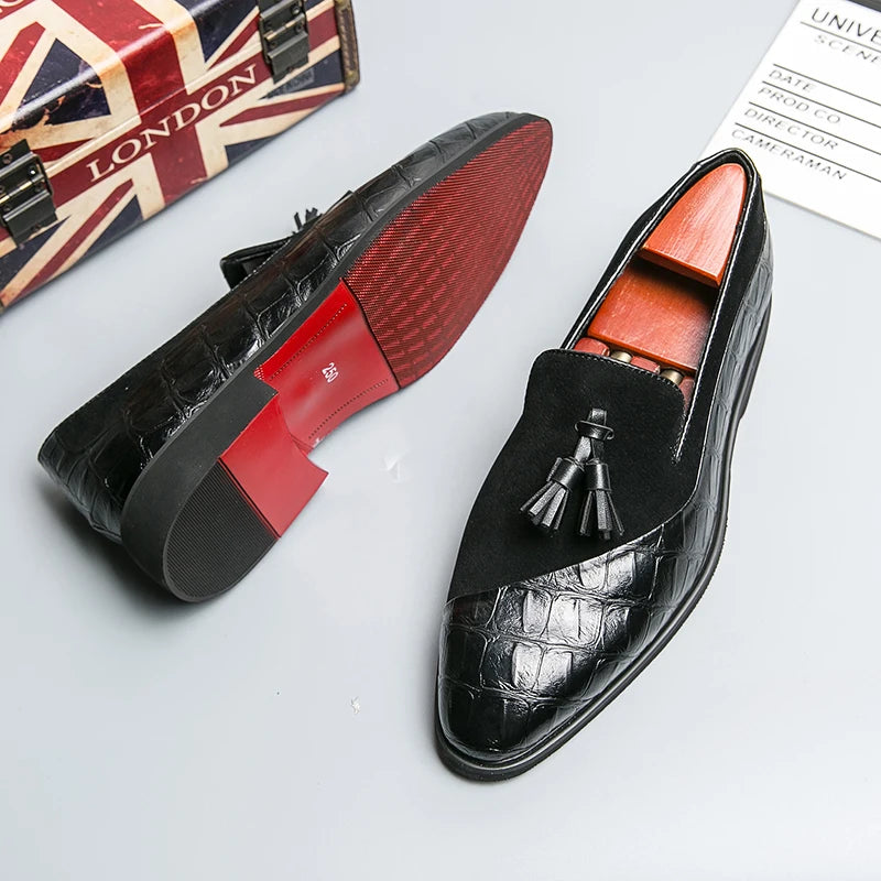 Stansfield Croc-Effect Tassel Loafers 2