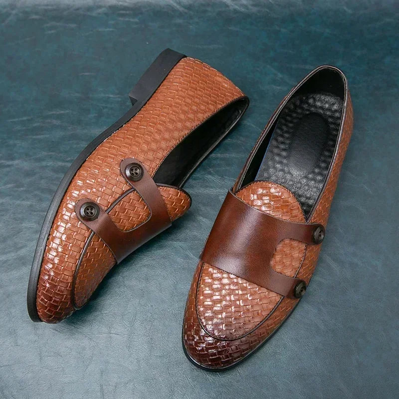 Ravensmere Basketweave Double Buckle Monk Shoes 5
