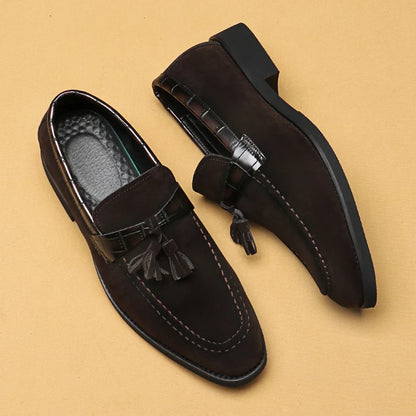 Fairholme Tassel Loafers napped suede texture detail