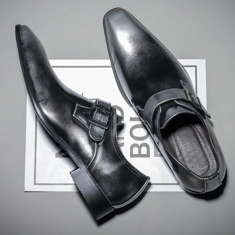 Whitmore Perforated Strap Monk Shoes 5