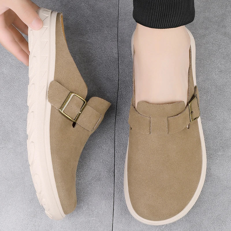 Marlowe Suede Clogs worn view