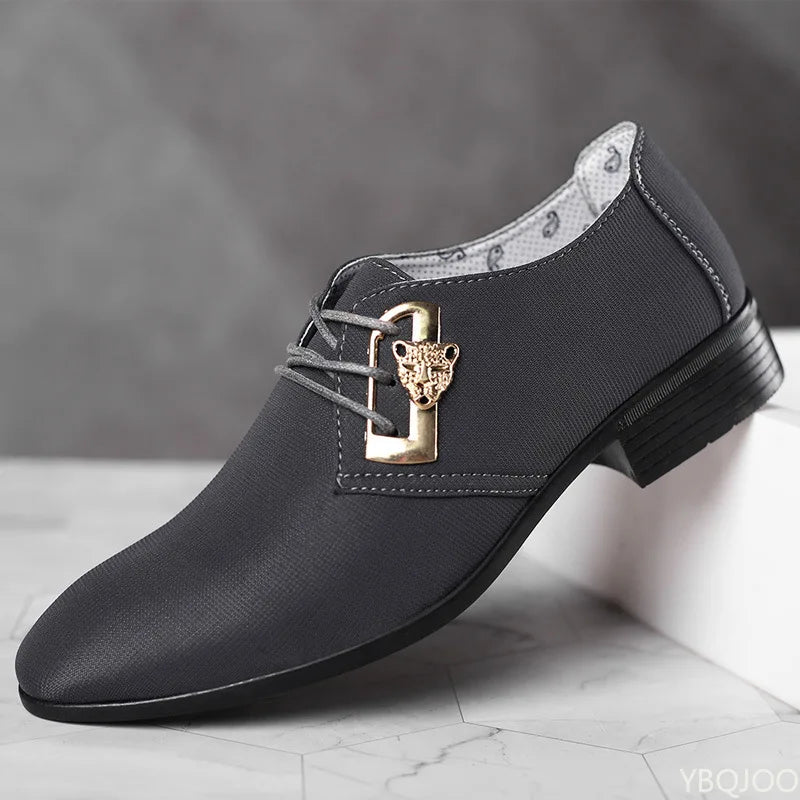 Villeroy Gold-Tone Emblem Canvas Dress Shoes 4