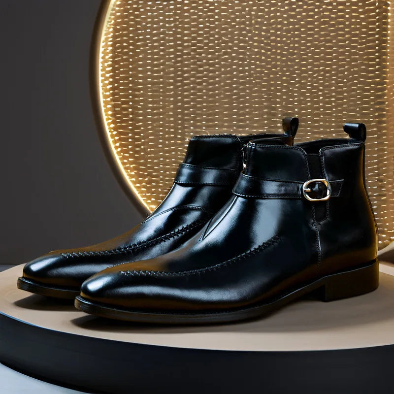 Valemont Buckle Detail Ankle Boots 7