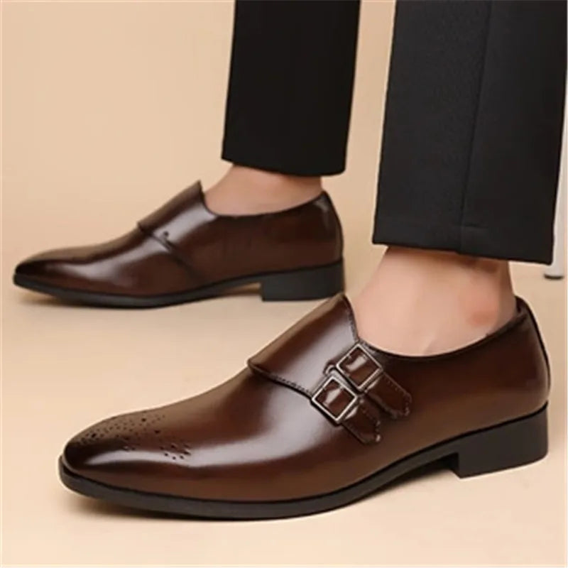 Fenchurch Double Buckle Brogues side profile