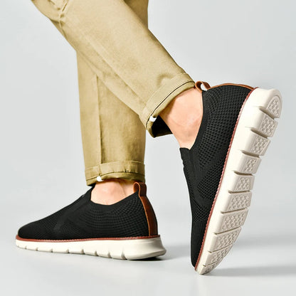 Hollis Knit Loafers in black, worn view