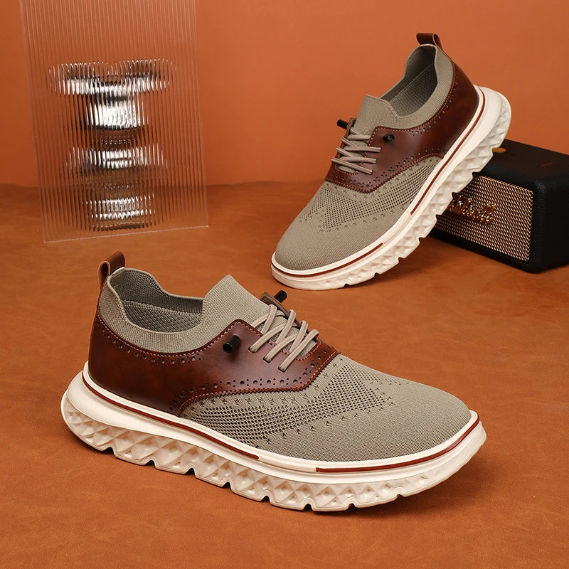 Ashford Knit Dress Sneakers brogue detailing and contrast overlays