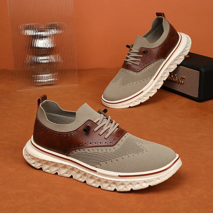 Ashford Knit Dress Sneakers brogue detailing and contrast overlays
