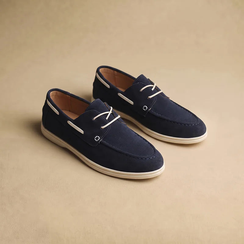Halstead Boat Shoes stitched moc toe detail