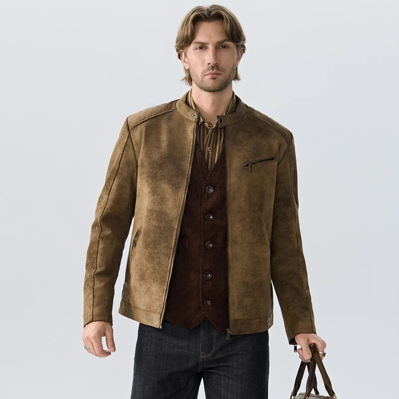 Aldwyn Washed Faux Leather Jacket 3