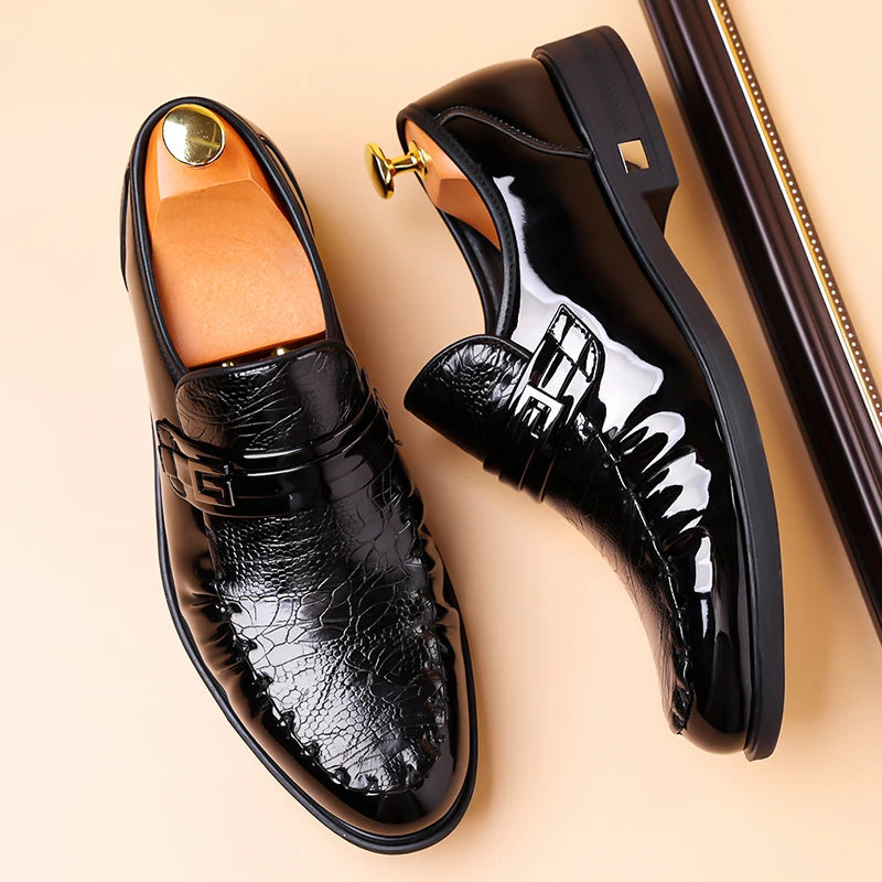 Aurelius Whipstitch Croc-Effect Loafers 3