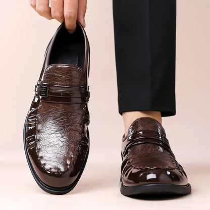 Aurelius Whipstitch Croc-Effect Loafers 5