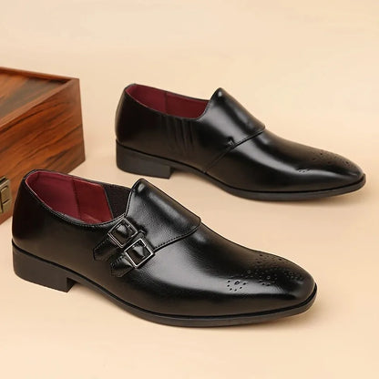 Fenchurch Double Buckle Brogues in black