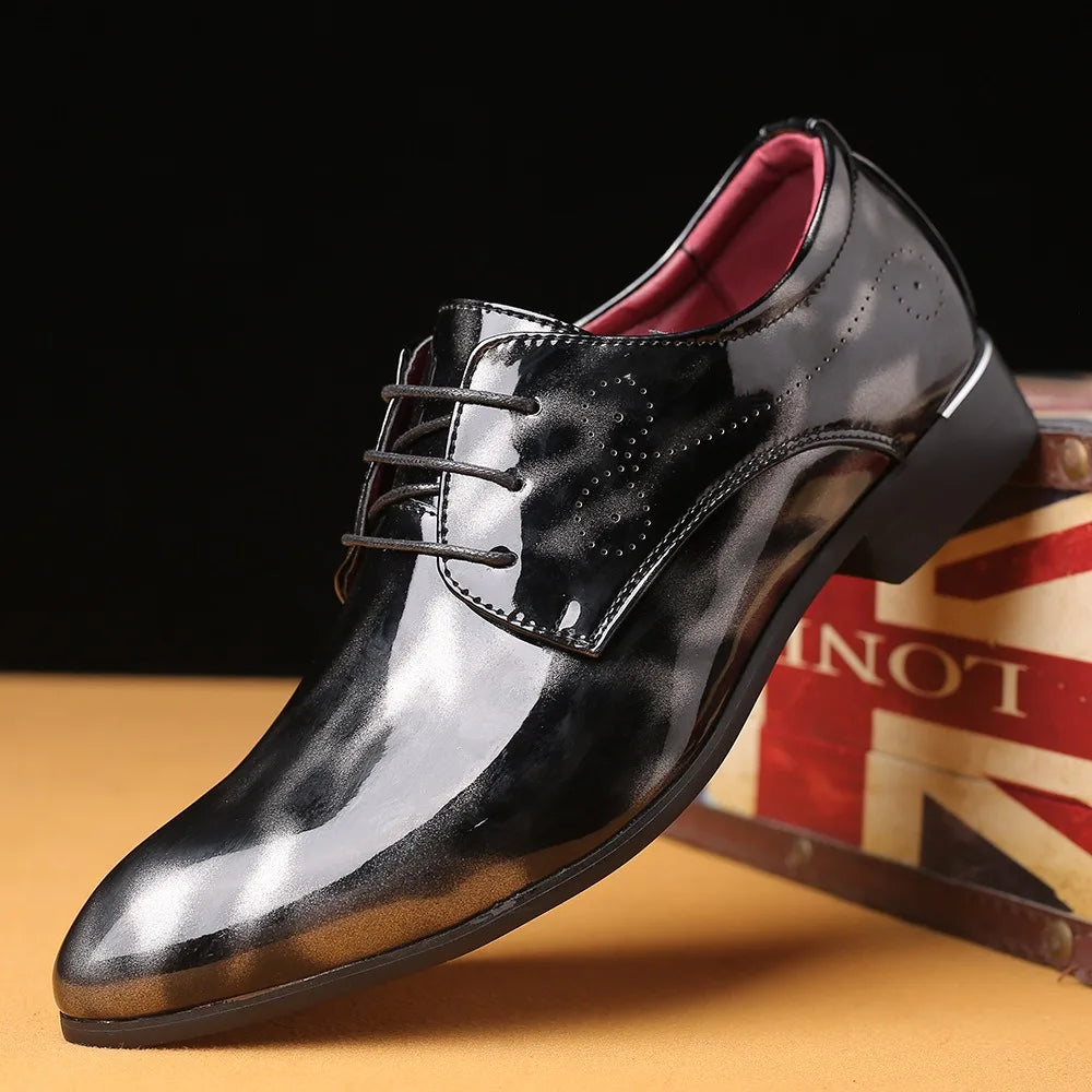 Veyron High-Shine Patent Leather Derby Shoes