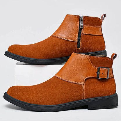 Harlan Buckle Zip Boots buckle strap detail