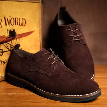 Thorne Napped Derbies in brown, side profile