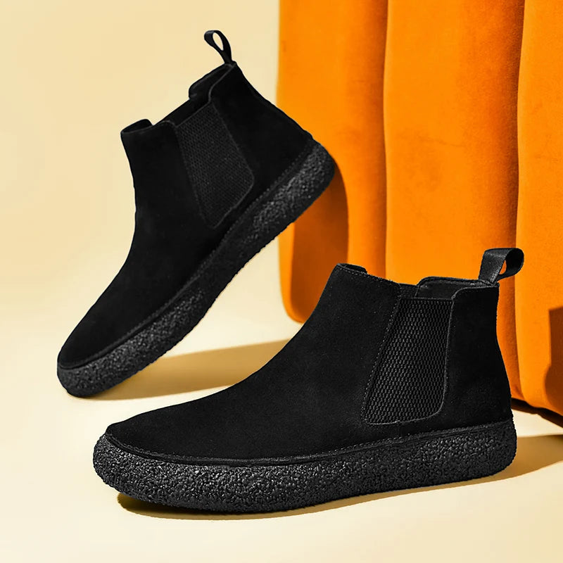 Fairbank Suede Chelsea Boots textured rubber outsole