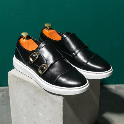 Aveline Leather Monk Strap Shoes