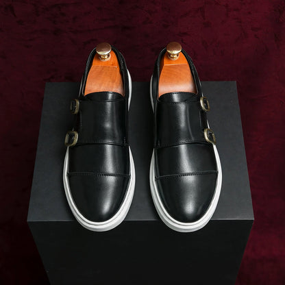 Aveline Leather Monk Strap Shoes