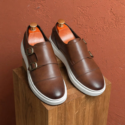 Aveline Leather Monk Strap Shoes