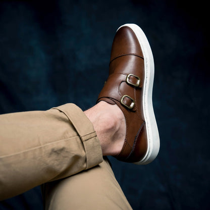 Aveline Leather Monk Strap Shoes