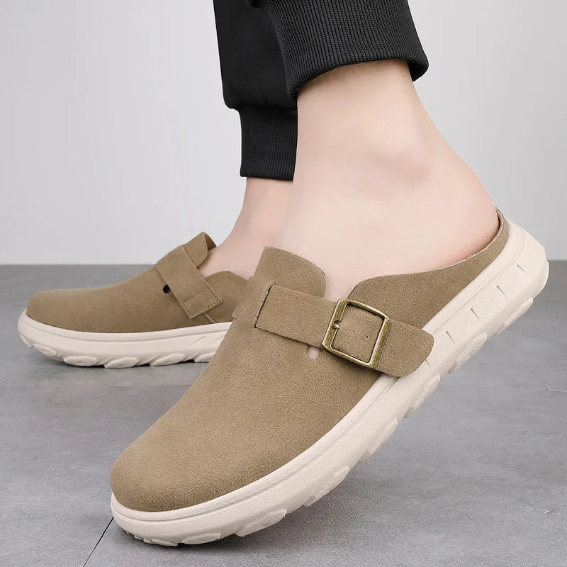 Marlowe Suede Clogs angled view